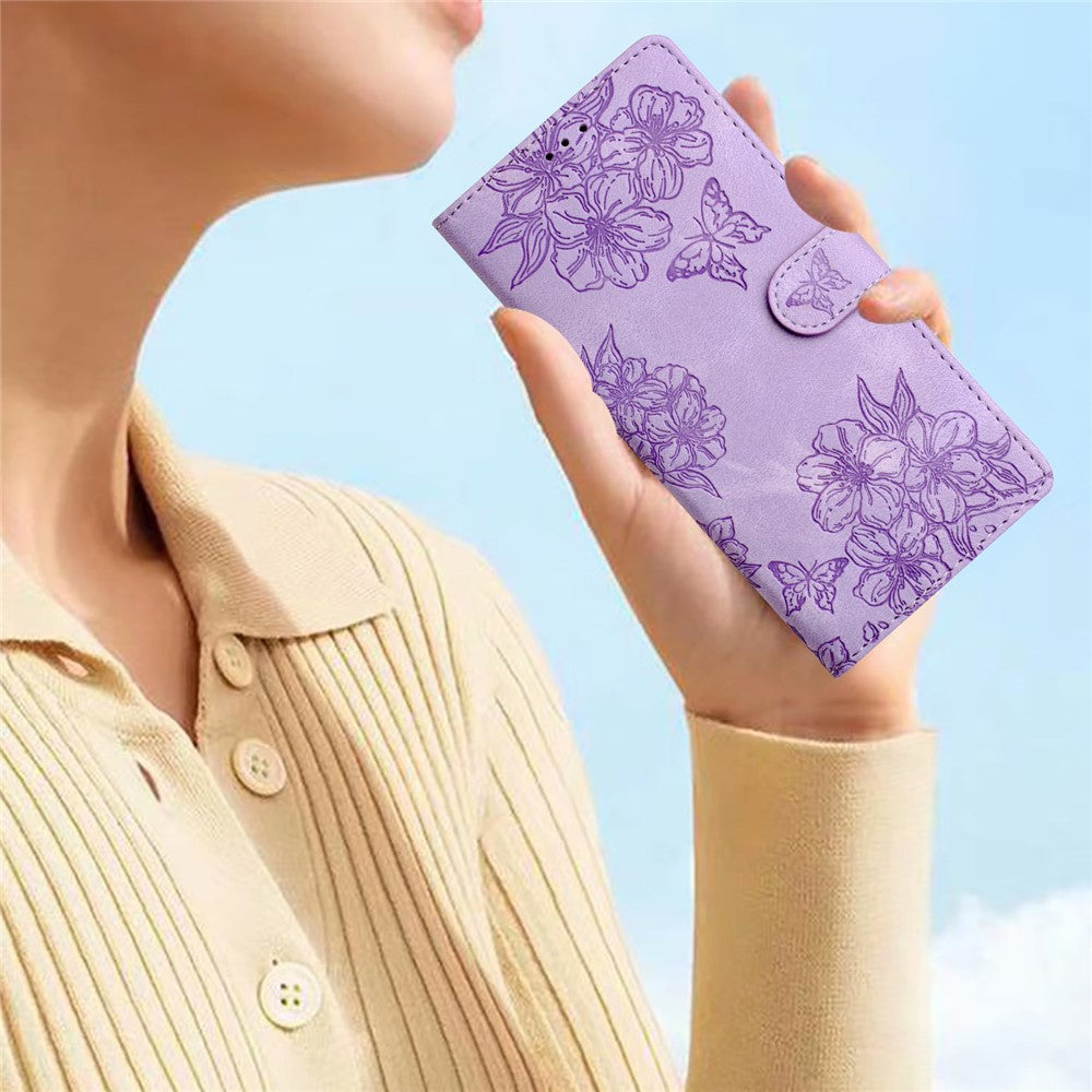 For Honor Magic7 Pro 5G Case Butterfly Flower Pattern Skin-Touch Leather Phone Cover