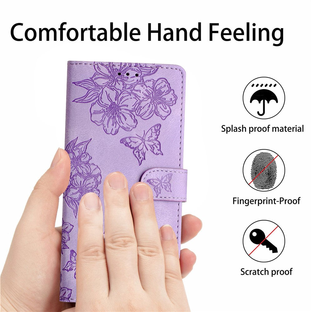 For Honor Magic7 Pro 5G Case Butterfly Flower Pattern Skin-Touch Leather Phone Cover