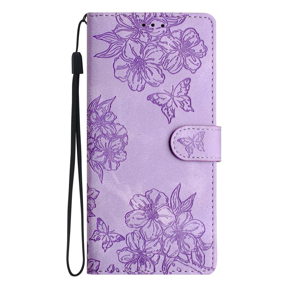 For Honor Magic7 Pro 5G Case Butterfly Flower Pattern Skin-Touch Leather Phone Cover