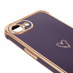 For iPhone 17th / 16th Case Love Heart Pattern TPU Phone Cover Electroplating Edge
