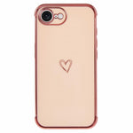 For iPhone 17th / 16th Case Love Heart Pattern TPU Phone Cover Electroplating Edge