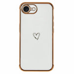 For iPhone 17th / 16th Case Love Heart Pattern TPU Phone Cover Electroplating Edge