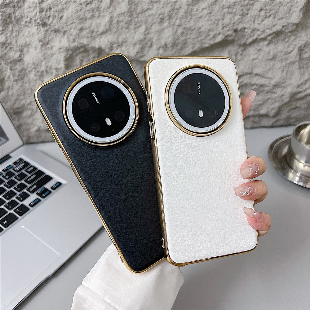 For Huawei Mate 70 Case Nappa Texture PC + PU + TPU Phone Back Cover