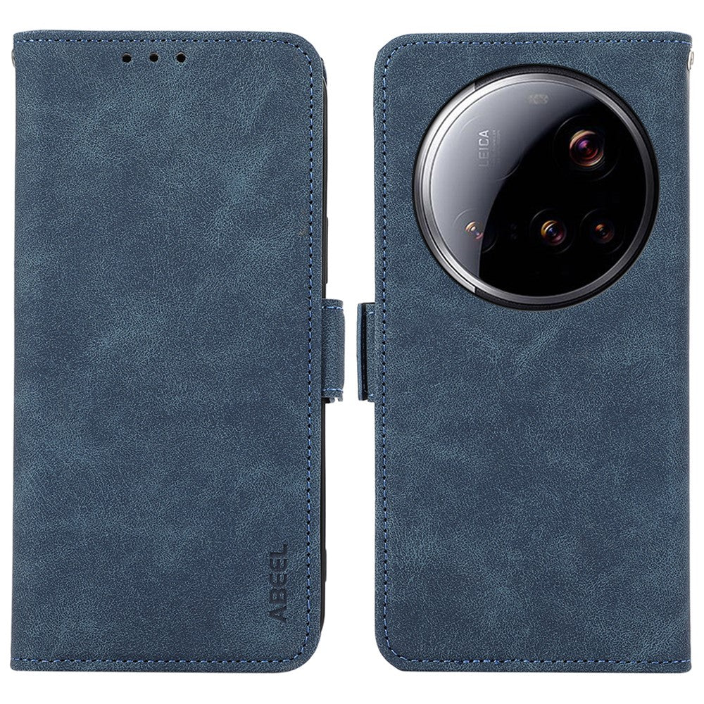 ABEEL For Xiaomi 15 Ultra Case PU Leather Folio Stand View RFID Blocking Phone Cover