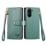 For Xiaomi Poco X7 Pro 5G Case RFID Blocking Zipper Pocket Leather Wallet Phone Cover with Strap