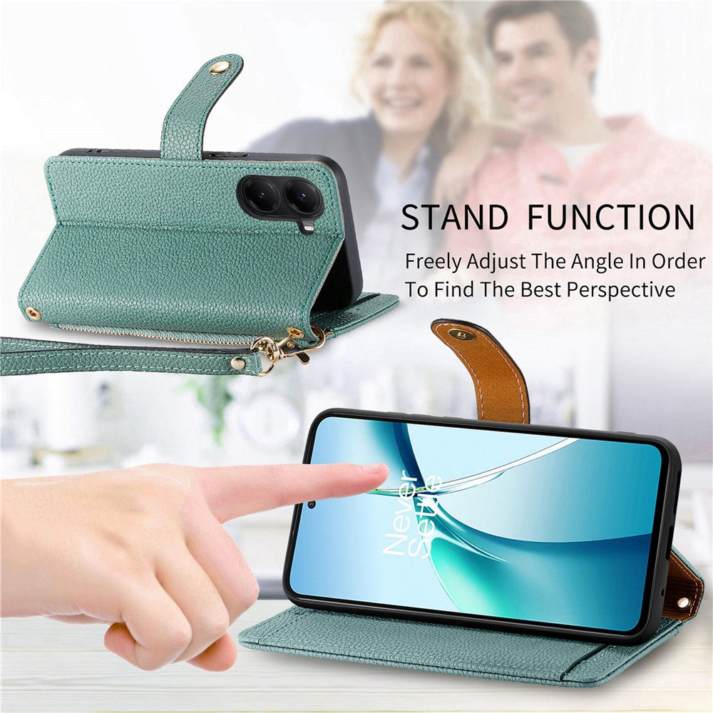 For Xiaomi Poco X7 Pro 5G Case RFID Blocking Zipper Pocket Leather Wallet Phone Cover with Strap