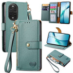 For Huawei nova 13 Pro 5G Case RFID Blocking Zipper Pocket Leather Wallet Phone Cover with Strap
