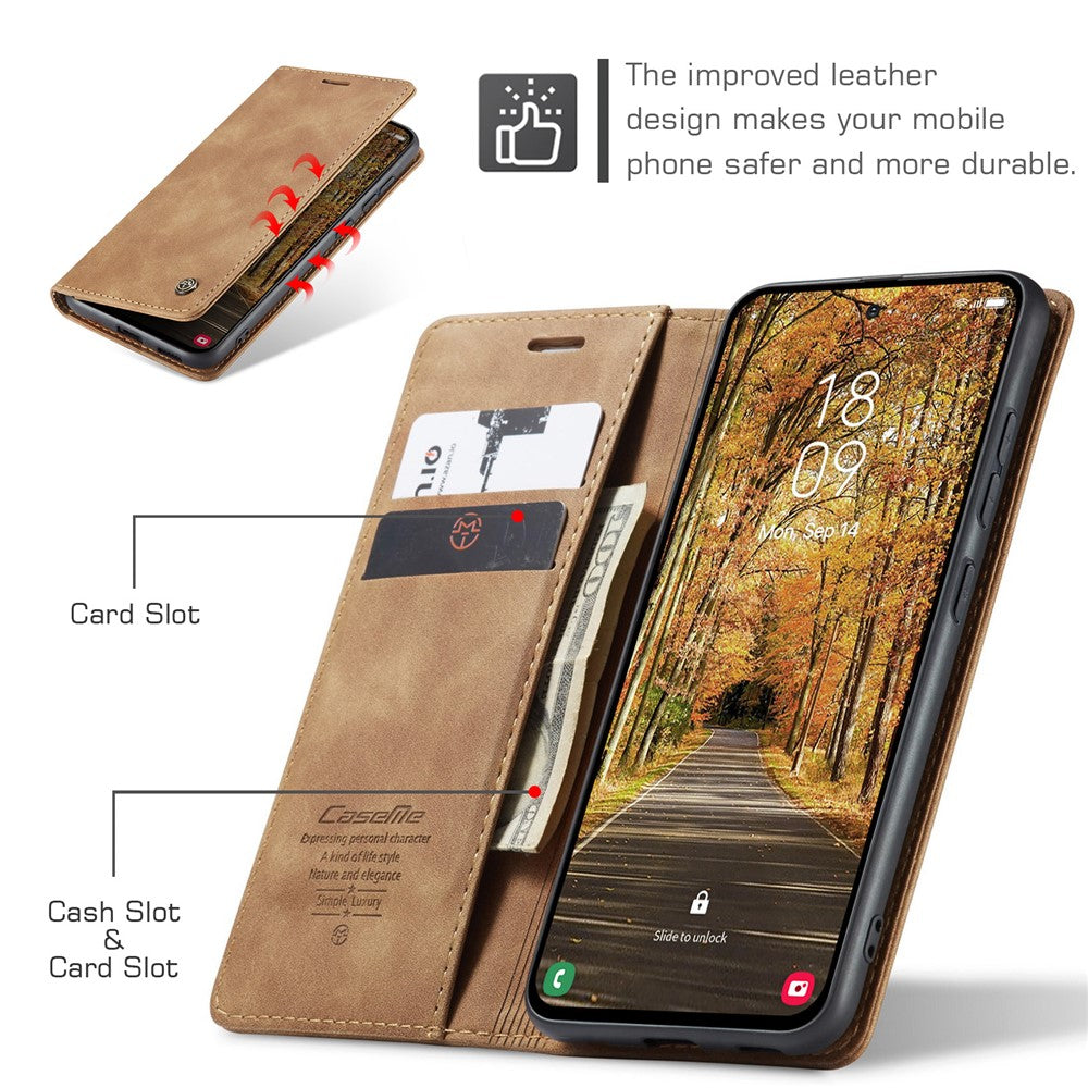 CASEME For Samsung Galaxy S25 Edge Wallet Case  013 Series PU Leather Phone Cover Stand