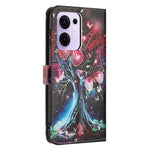 YX-2501 För Oppo Reno13 F 5G (Reno 13 FS 5G) / 4G-skal Mönstertryck PU-läder Plånboksfodral med Snodd