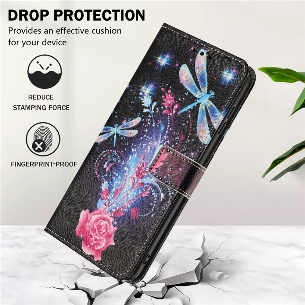 YX-2501 Til Oppo A5 Pro 4G (Global) / 5G (Global) / A5 Energy 5G (Kina) Cover med mønstertryk i PU-læder