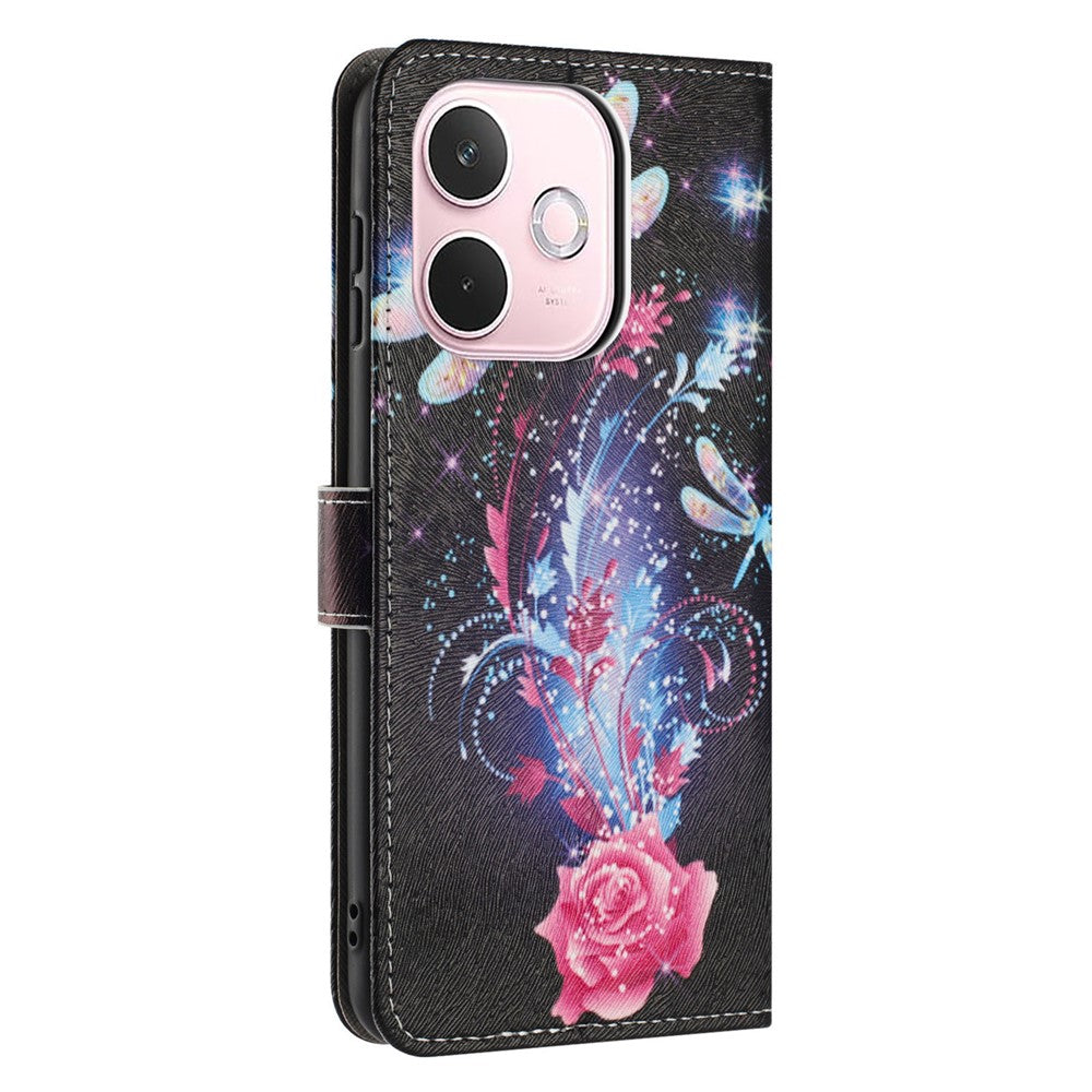 YX-2501 Til Oppo A5 Pro 4G (Global) / 5G (Global) / A5 Energy 5G (Kina) Cover med mønstertryk i PU-læder