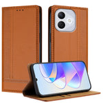 For Honor 400 Lite 5G Case L-Shaped Grid Pattern Leather Stand Phone Cover with Card Slots