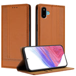 For Samsung Galaxy M06 5G / Galaxy F06 5G Case L-Shaped Grid Pattern Leather Stand Phone Cover with Card Slots