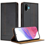 For Samsung Galaxy M06 5G / Galaxy F06 5G Case L-Shaped Grid Pattern Leather Stand Phone Cover with Card Slots