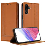 Til Samsung Galaxy M16 5G / Galaxy F16 5G Etui L-formet gittermønster Læder Stand Telefoncover med Kortlommer
