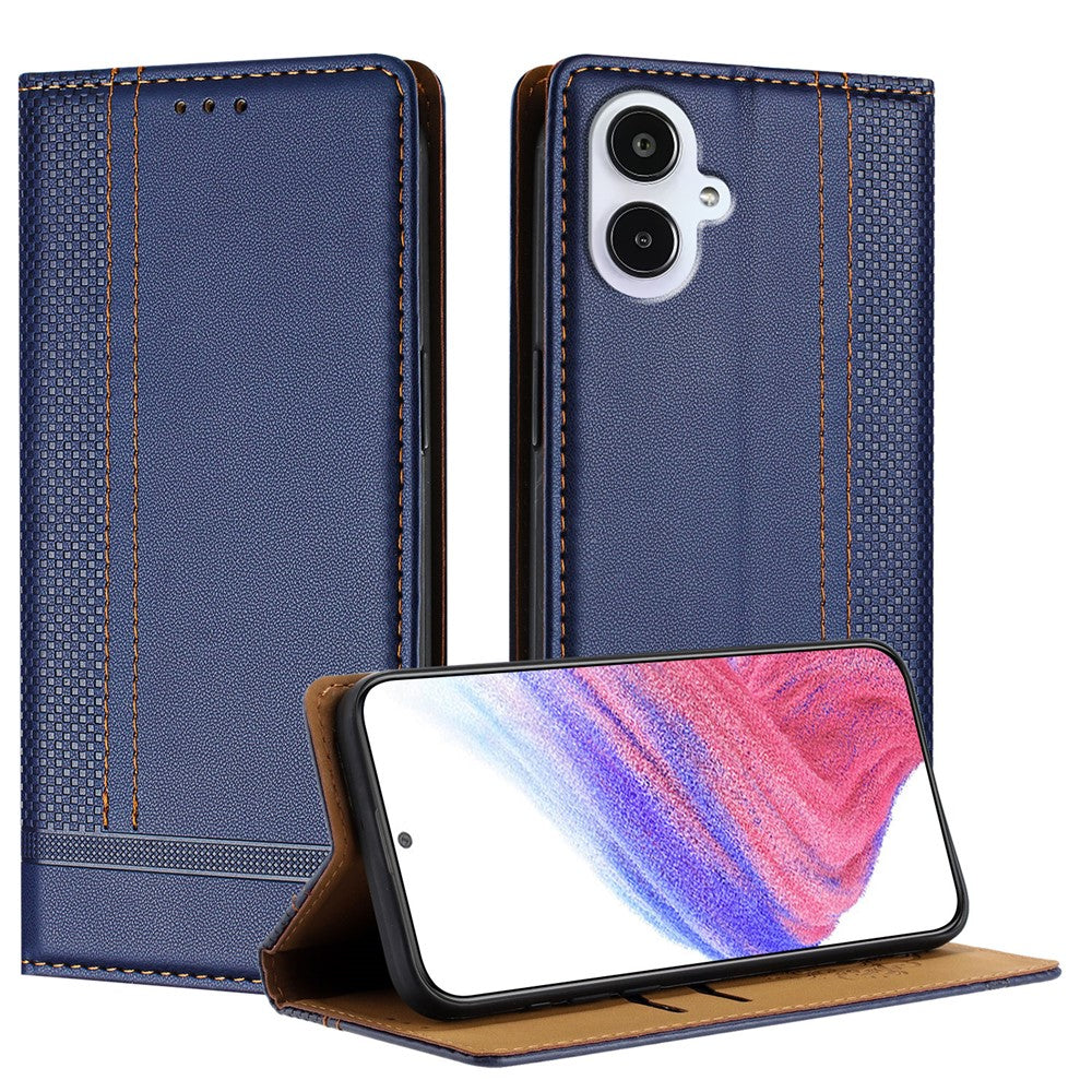 Til Samsung Galaxy A25e Cover L-formet gittermønster læder stander telefoncover med kortpladser