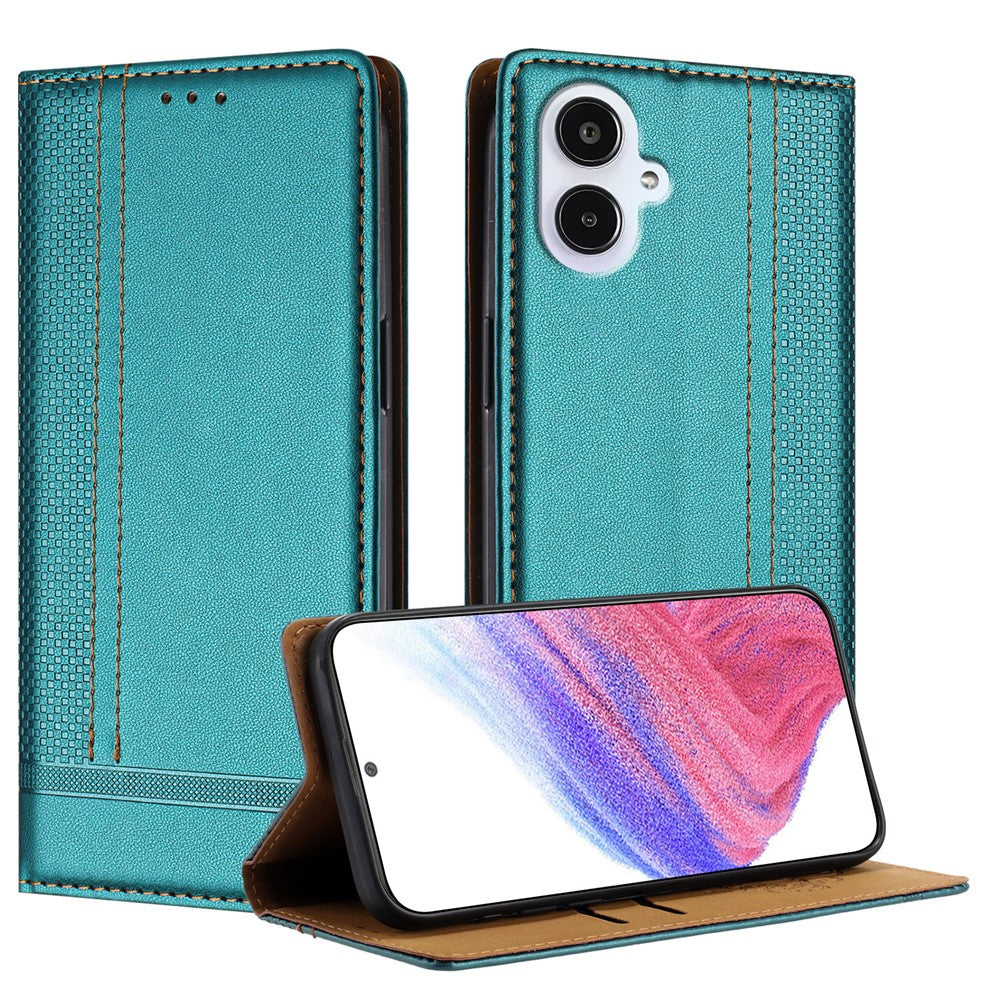 Til Samsung Galaxy A25e Cover L-formet gittermønster læder stander telefoncover med kortpladser
