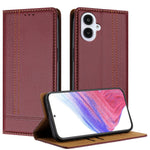 Til Samsung Galaxy A25e Cover L-formet gittermønster læder stander telefoncover med kortpladser
