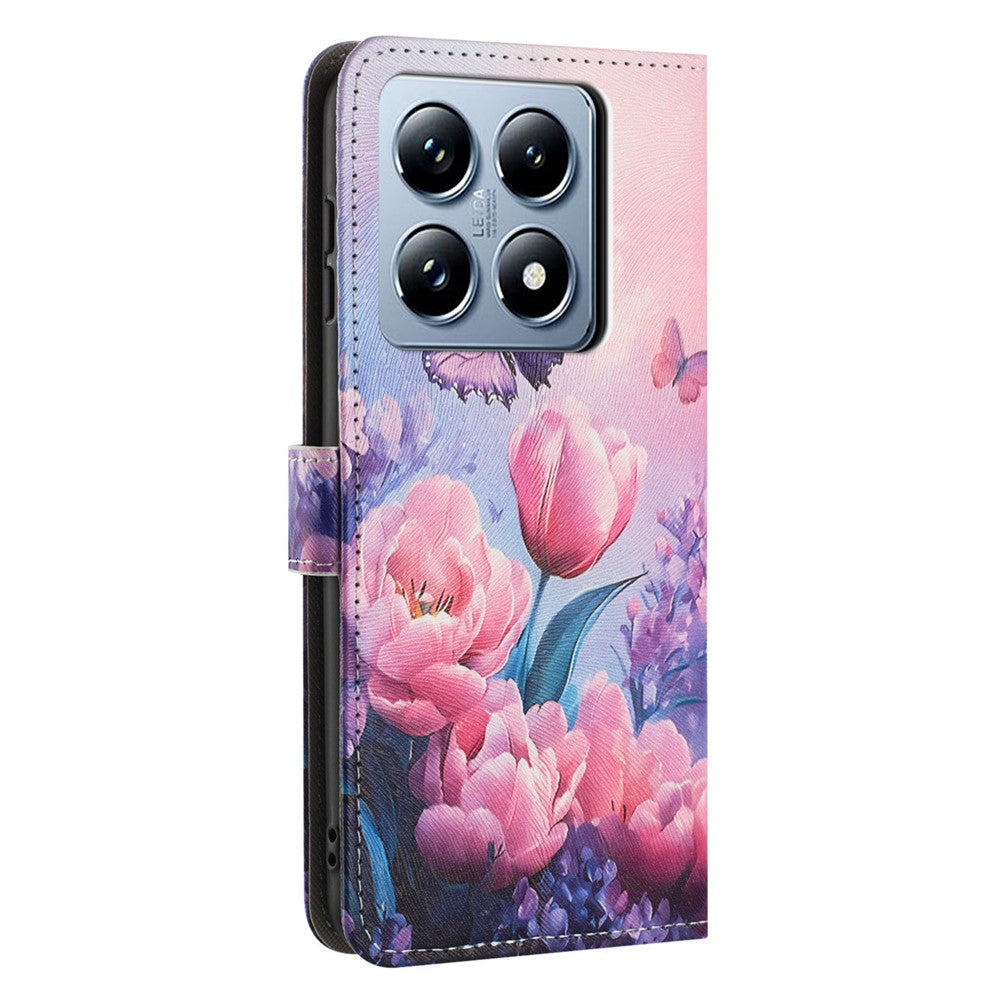 YX-2501 For Xiaomi 14T Pro Case Pattern Printing PU Leather Wallet Phone Cover with Lanyard