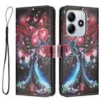 YX-2501 För Xiaomi Redmi Note 14 5G-skal Mönstertryck PU-läder Plånboksfodral med Snodd