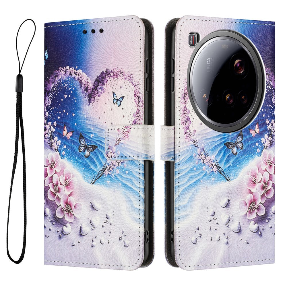 YX-2501 For Xiaomi 15 Ultra Case Pattern Printing PU Leather Wallet Phone Cover with Lanyard