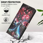 YX-2501 PU-læderpung med mønstertryk til Xiaomi Poco X7 Pro 5G / Redmi Turbo 4 5G med snor