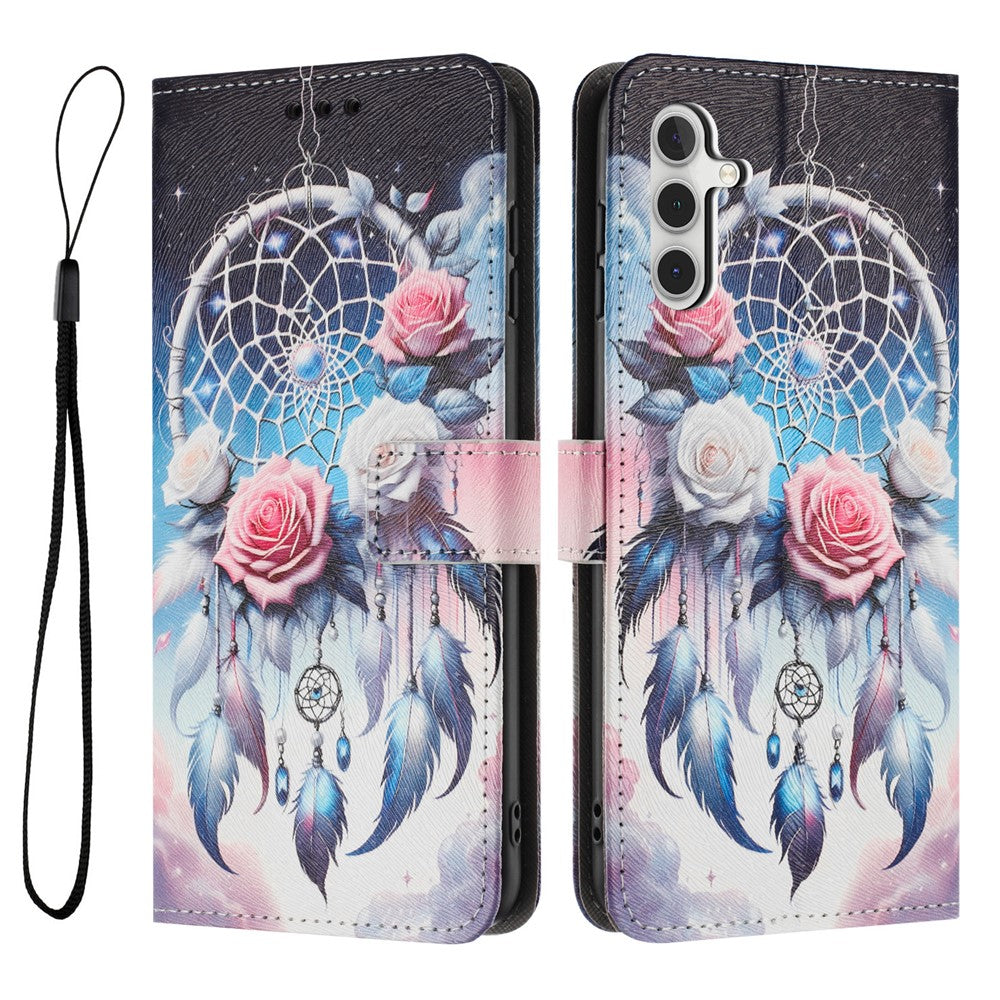 YX-2501 Läderfodral till Samsung Galaxy A18 5G / A18 4G / A17 5G / A17 4G / A26 5G / A16 5G / A16 4G Mönstertryck Plånboksfodral med Snodd