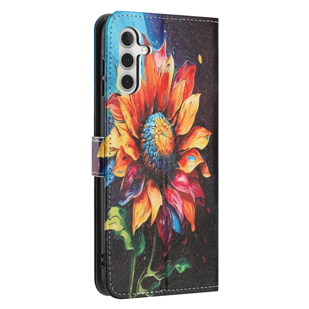 YX-2501-læderetui til Samsung Galaxy A18 5G / A18 4G / A17 5G / A17 4G / A26 5G / A16 5G / A16 4G med mønstertryk, pung-etui og snor