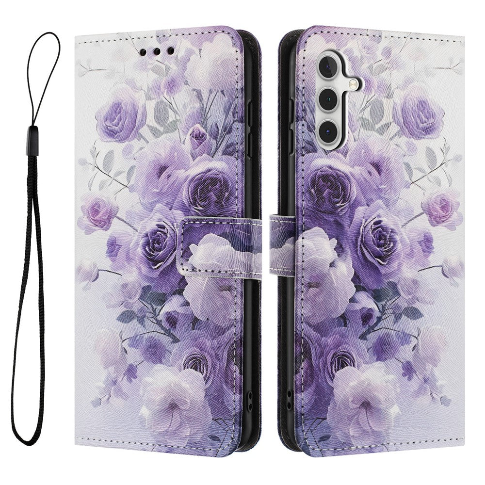 YX-2501 Läderfodral till Samsung Galaxy A18 5G / A18 4G / A17 5G / A17 4G / A26 5G / A16 5G / A16 4G Mönstertryck Plånboksfodral med Snodd