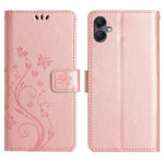 For Samsung Galaxy A25e Leather Wallet Case Butterfly Flower Imprinted Phone Cover with Strap
