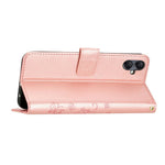 For Samsung Galaxy A25e Leather Wallet Case Butterfly Flower Imprinted Phone Cover with Strap