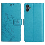 For Samsung Galaxy A25e Leather Wallet Case Butterfly Flower Imprinted Phone Cover with Strap