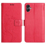 For Samsung Galaxy A25e Leather Wallet Case Butterfly Flower Imprinted Phone Cover with Strap