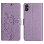 For Samsung Galaxy A25e Leather Wallet Case Butterfly Flower Imprinted Phone Cover with Strap