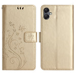 For Samsung Galaxy A25e Leather Wallet Case Butterfly Flower Imprinted Phone Cover with Strap