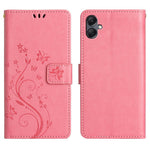 For Samsung Galaxy A25e Leather Wallet Case Butterfly Flower Imprinted Phone Cover with Strap
