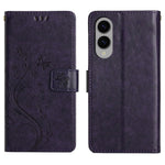 For Samsung Galaxy S25 Edge Leather Wallet Case Butterfly Flower Imprinted Phone Cover with Strap