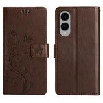 For Samsung Galaxy S25 Edge Leather Wallet Case Butterfly Flower Imprinted Phone Cover with Strap