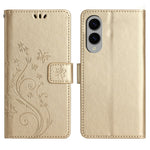 For Samsung Galaxy S25 Edge Leather Wallet Case Butterfly Flower Imprinted Phone Cover with Strap