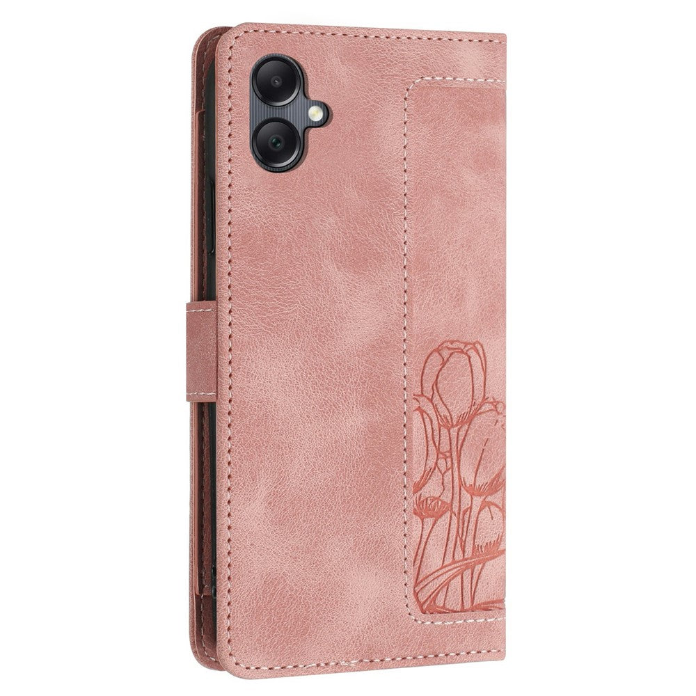 For Samsung Galaxy A25e Case Tulip Leather Phone Cover with 5 Card Slots Wallet