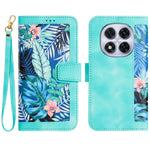 For Xiaomi Redmi Note 14 Pro 4G Case PU Leather Floral Phone Cover with Card Slots / Wrist Strap