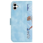 For Samsung Galaxy A25e Case PU Leather Floral Phone Cover with Card Slots / Wrist Strap