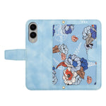 For Samsung Galaxy S25 Edge Case PU Leather Floral Phone Cover with Card Slots / Wrist Strap