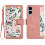 For Samsung Galaxy S25 Edge Case PU Leather Floral Phone Cover with Card Slots / Wrist Strap