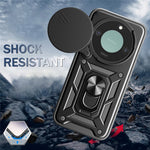For Honor X60 5G  /  X9c Smart 5G Case with Slide Camera Lid PC + TPU Kickstand Phone Cover