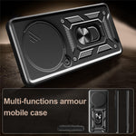 For Honor X60 5G  /  X9c Smart 5G Case with Slide Camera Lid PC + TPU Kickstand Phone Cover