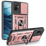 For Samsung Galaxy F06 5G  /  M06 5G Case with Slide Camera Lid PC + TPU Kickstand Phone Cover