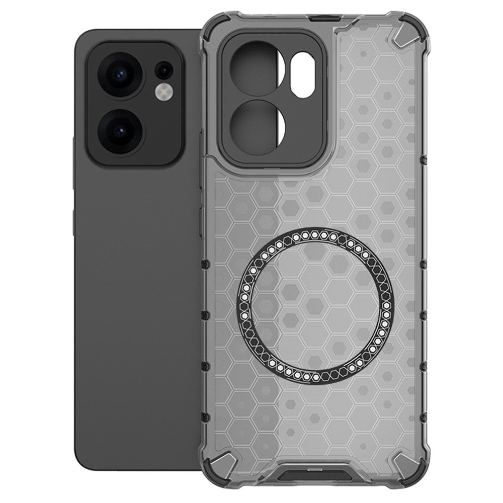 Oppo Reno13 F 5G (Reno 13 FS 5G) / 4G Magnetiskt Skal Honeycomb Design TPU + PC mobilskal