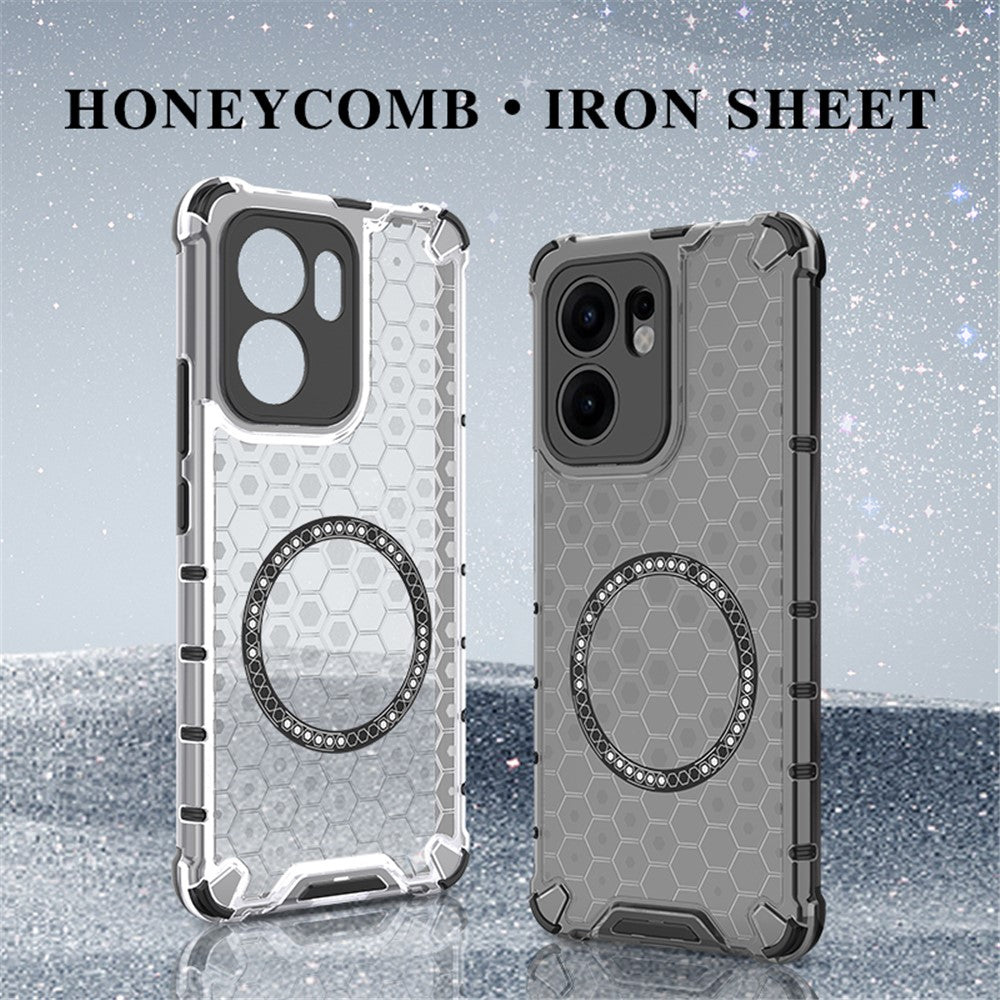 Oppo Reno13 F 5G (Reno 13 FS 5G) / 4G Magnetiskt Skal Honeycomb Design TPU + PC mobilskal