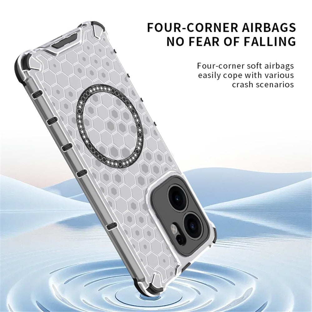 Oppo Reno13 F 5G (Reno 13 FS 5G) / 4G Magnetiskt Skal Honeycomb Design TPU + PC mobilskal